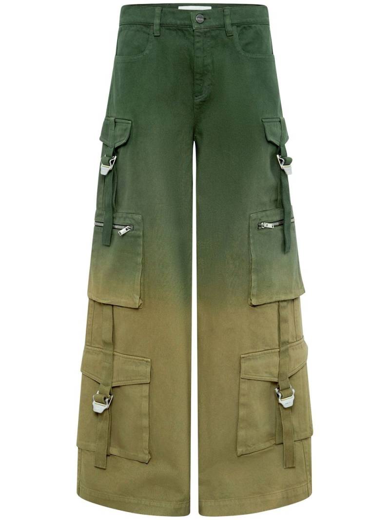 Dion Lee ombré-effect cargo trousers - Green von Dion Lee