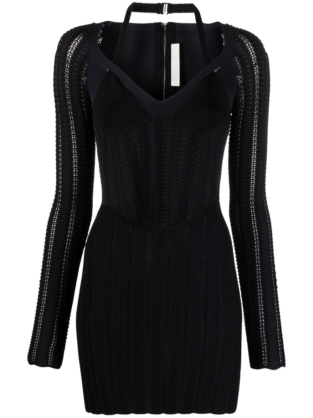 Dion Lee open-knit corset minidress - Black von Dion Lee