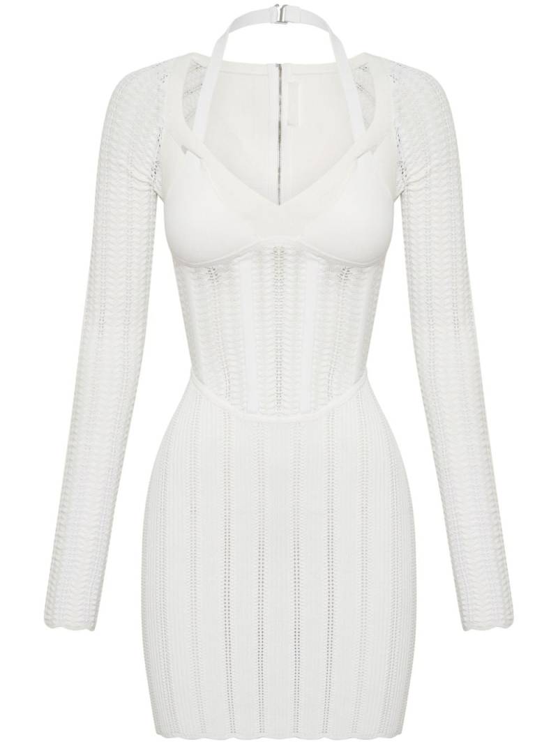 Dion Lee open-knit corset minidress - White von Dion Lee