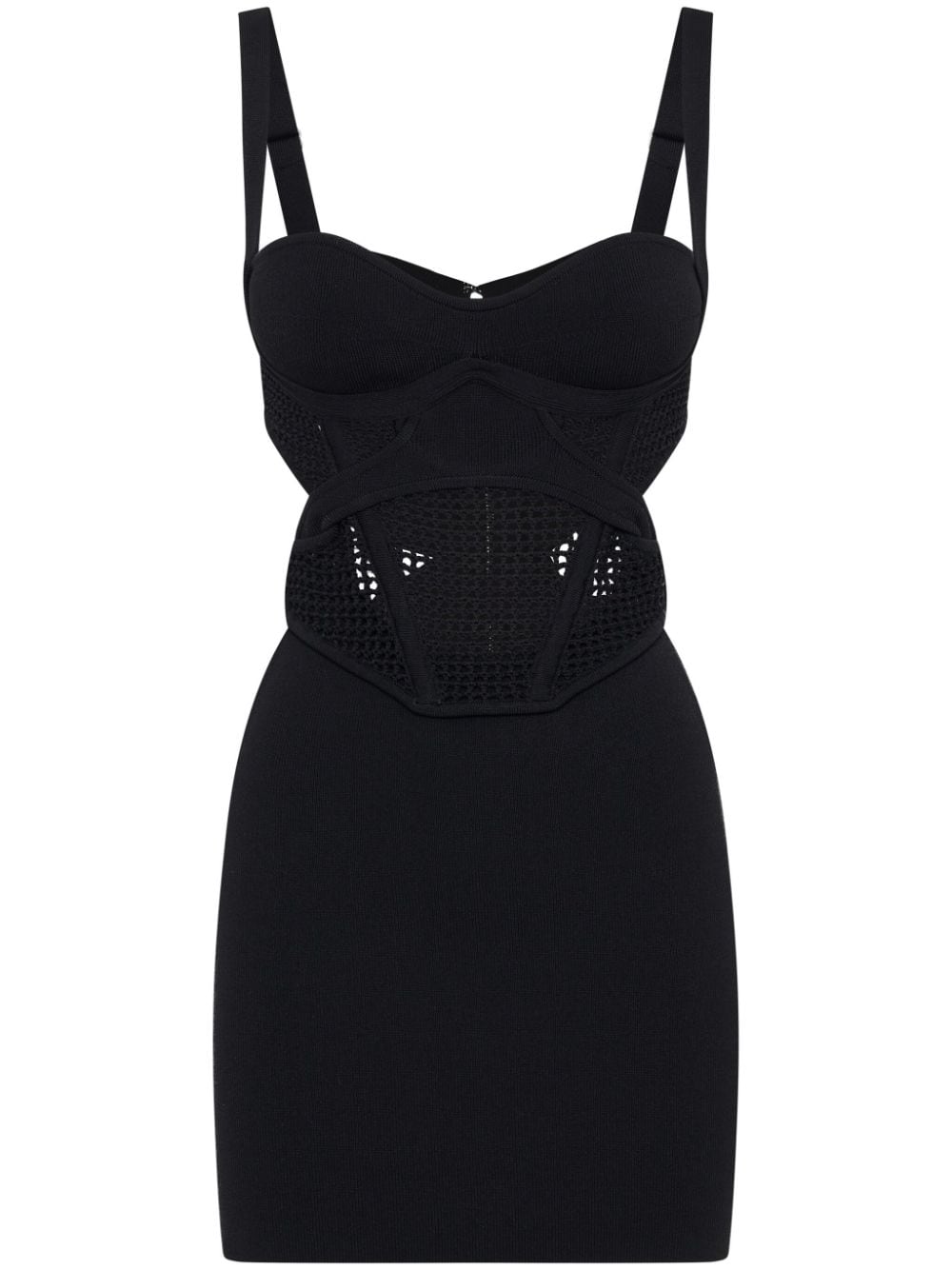 Dion Lee panelled crochet-knit minidress - Black von Dion Lee