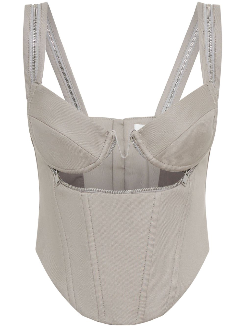 Dion Lee panelled zipped bustier top - Grey von Dion Lee