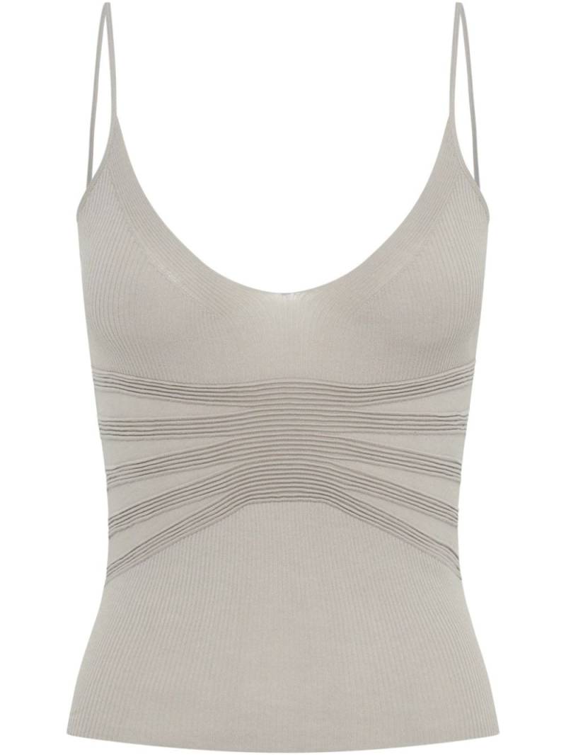 Dion Lee ribbed-detail knitted tank top - Grey von Dion Lee