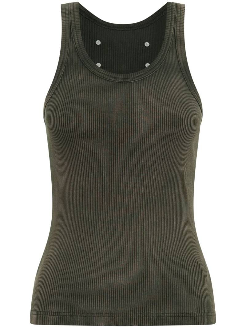 Dion Lee ribbed organic-cotton tank top - Green von Dion Lee