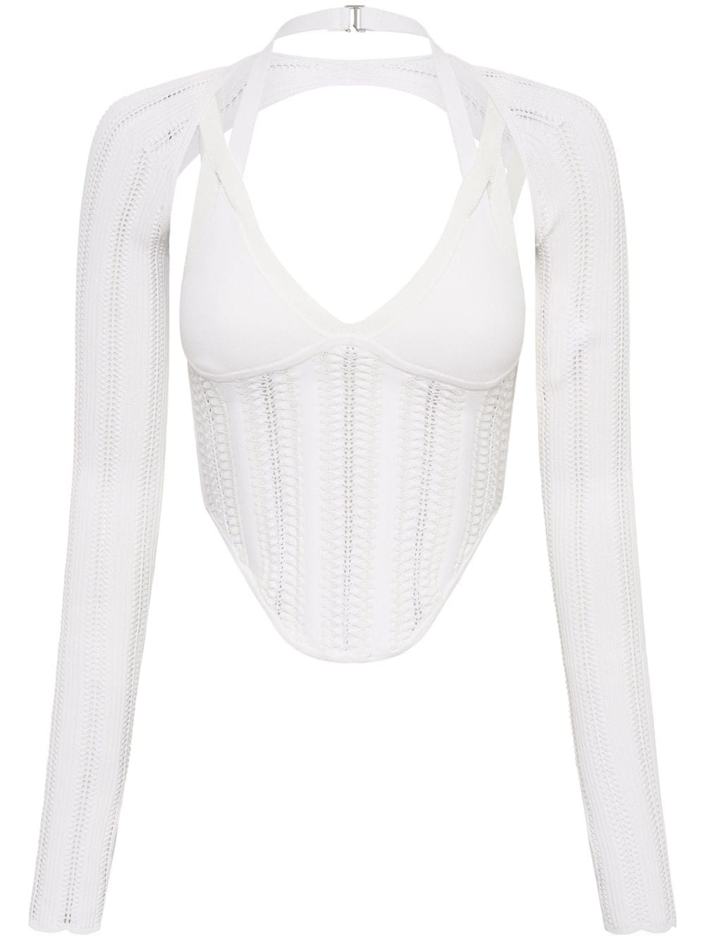 Dion Lee snakeskin-effect corset top - White von Dion Lee