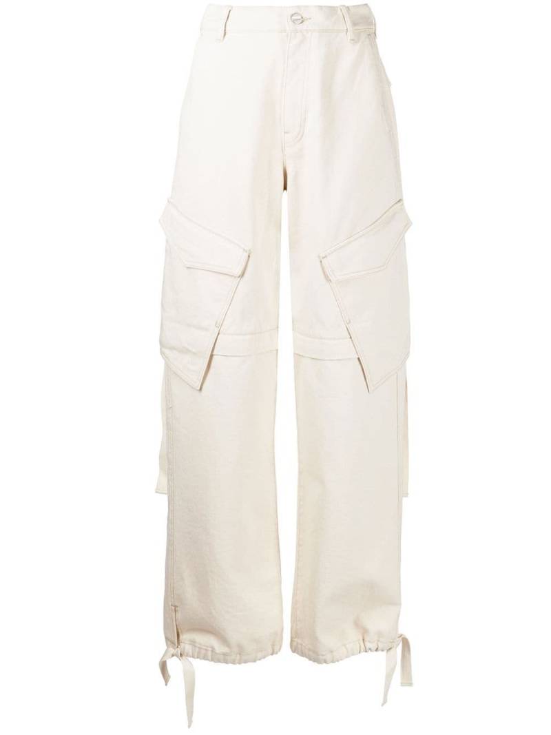 Dion Lee wide-leg cargo trousers - White von Dion Lee