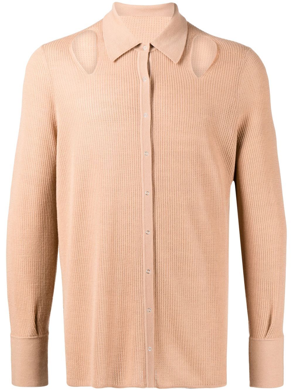 Dion Lee wool-blend rib pointelle shirt - Brown von Dion Lee