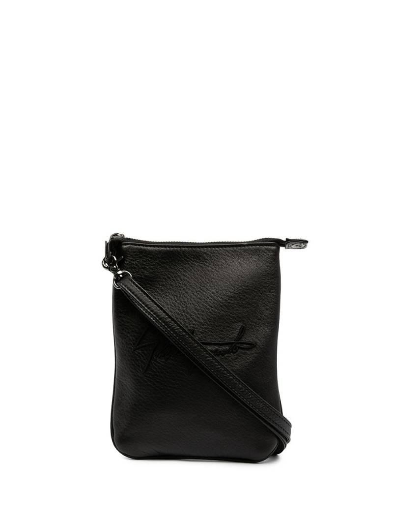 Discord Yohji Yamamoto logo-embroidered leather shoulder bag - Black von Discord Yohji Yamamoto