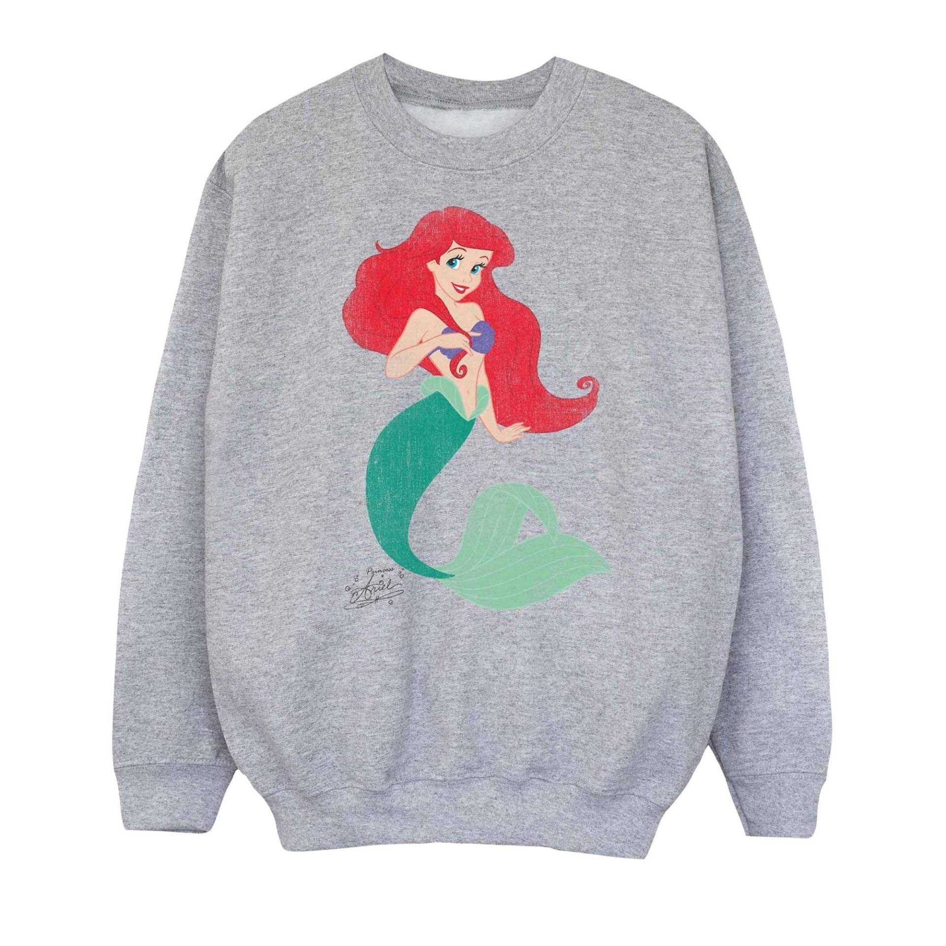 Classic Sweatshirt Mädchen Grau 128 von Disney PRINCESS