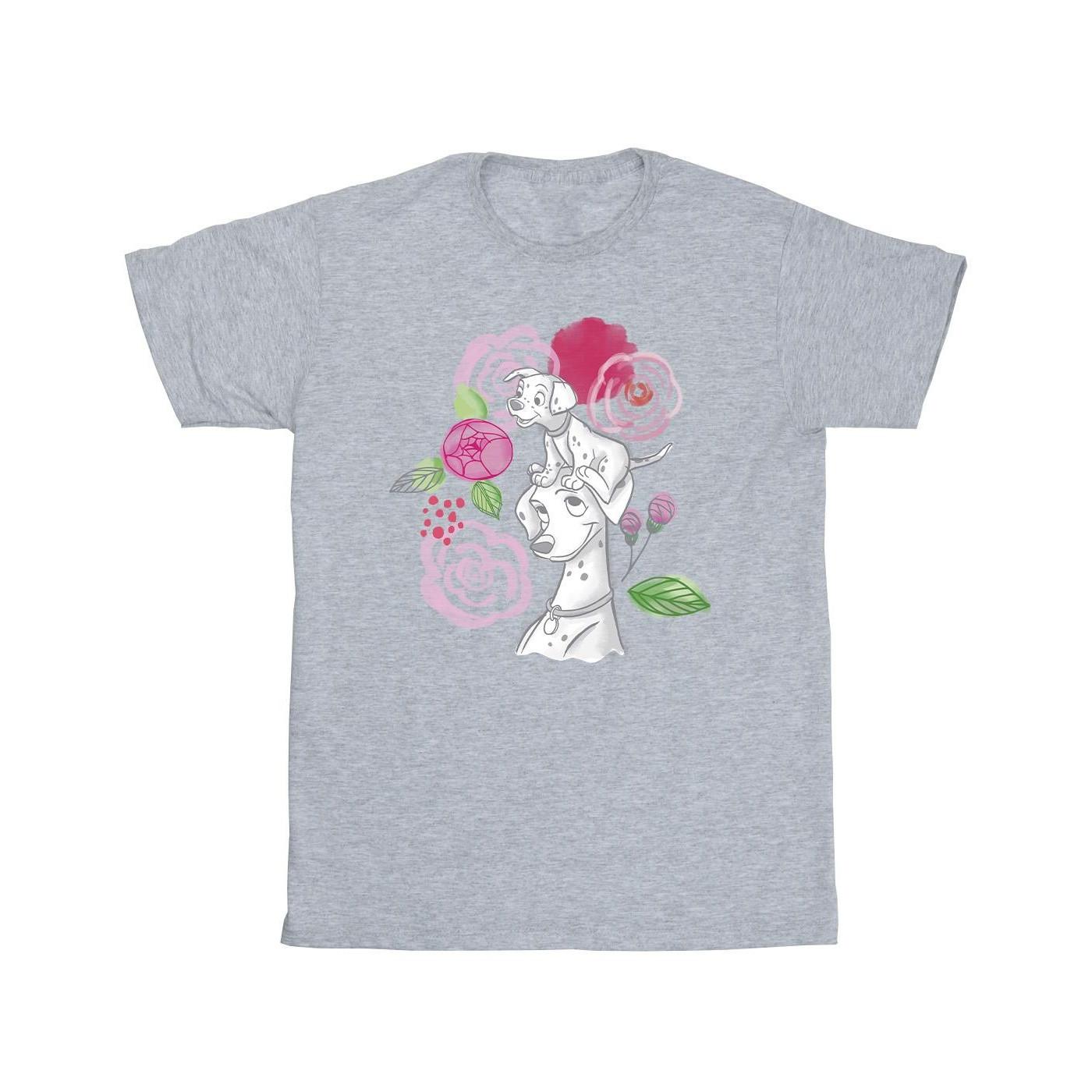 101 Dalmatians Flowers Tshirt Mädchen Grau 152-158 von Disney