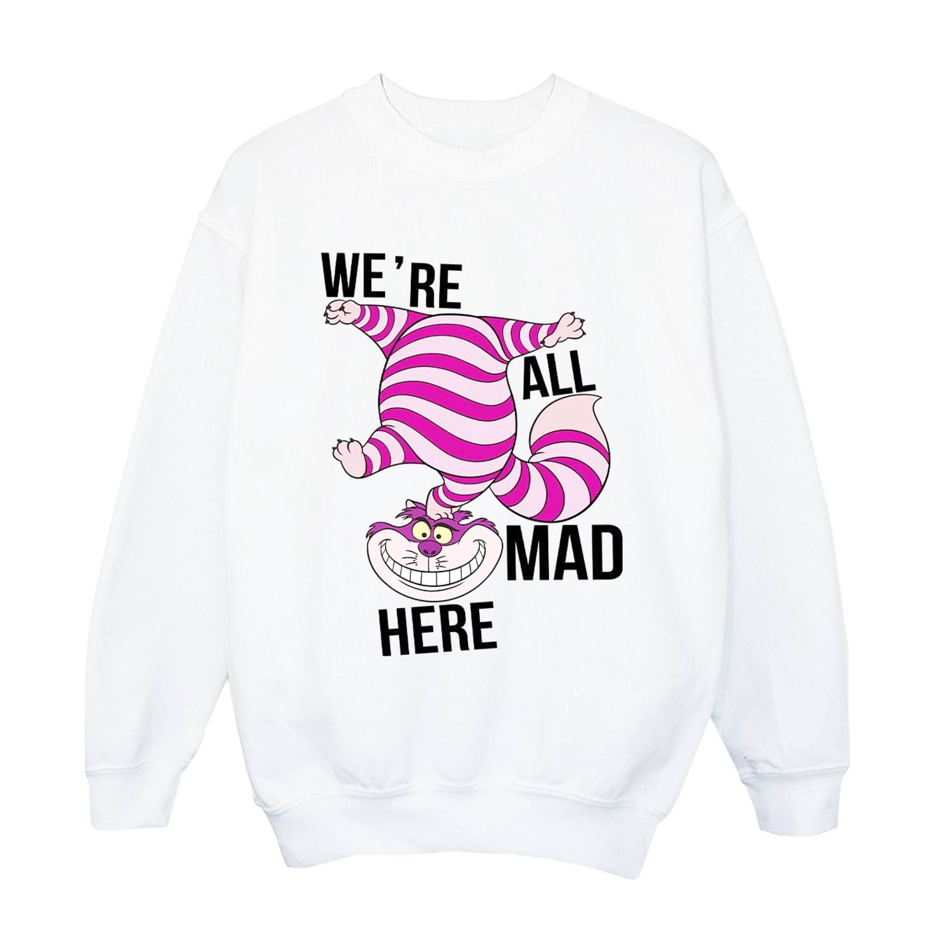 Alice In Wonderland All Mad Here Sweatshirt Mädchen Weiss 116 von Disney