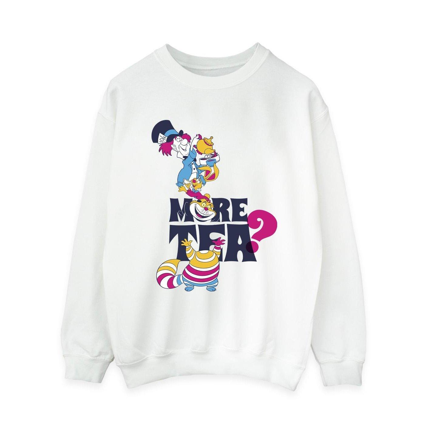 Alice In Wonderland More Tea Sweatshirt Damen Weiss L