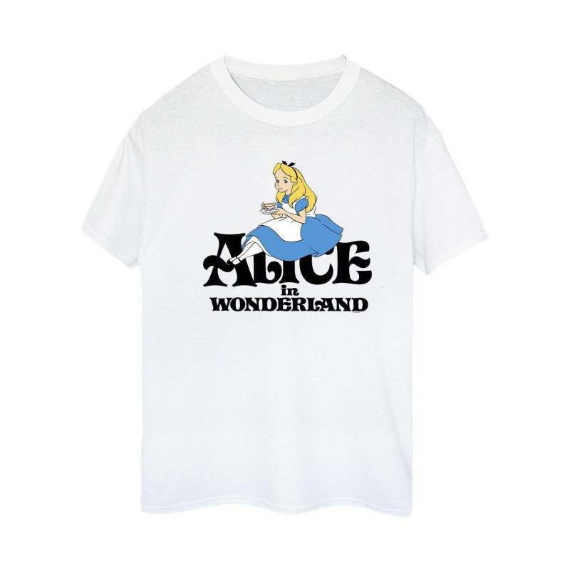 Alice In Wonderland Tea Drinker Classic Tshirt Damen Weiss 5XL von Disney
