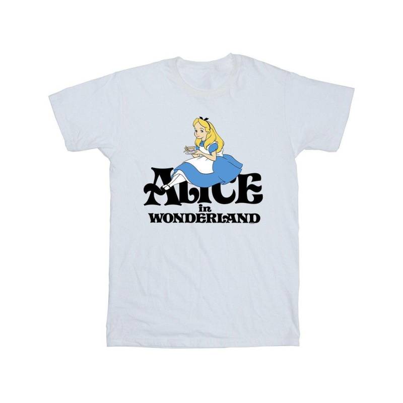 Alice In Wonderland Tea Drinker Classic Tshirt Herren Weiss 5XL von Disney