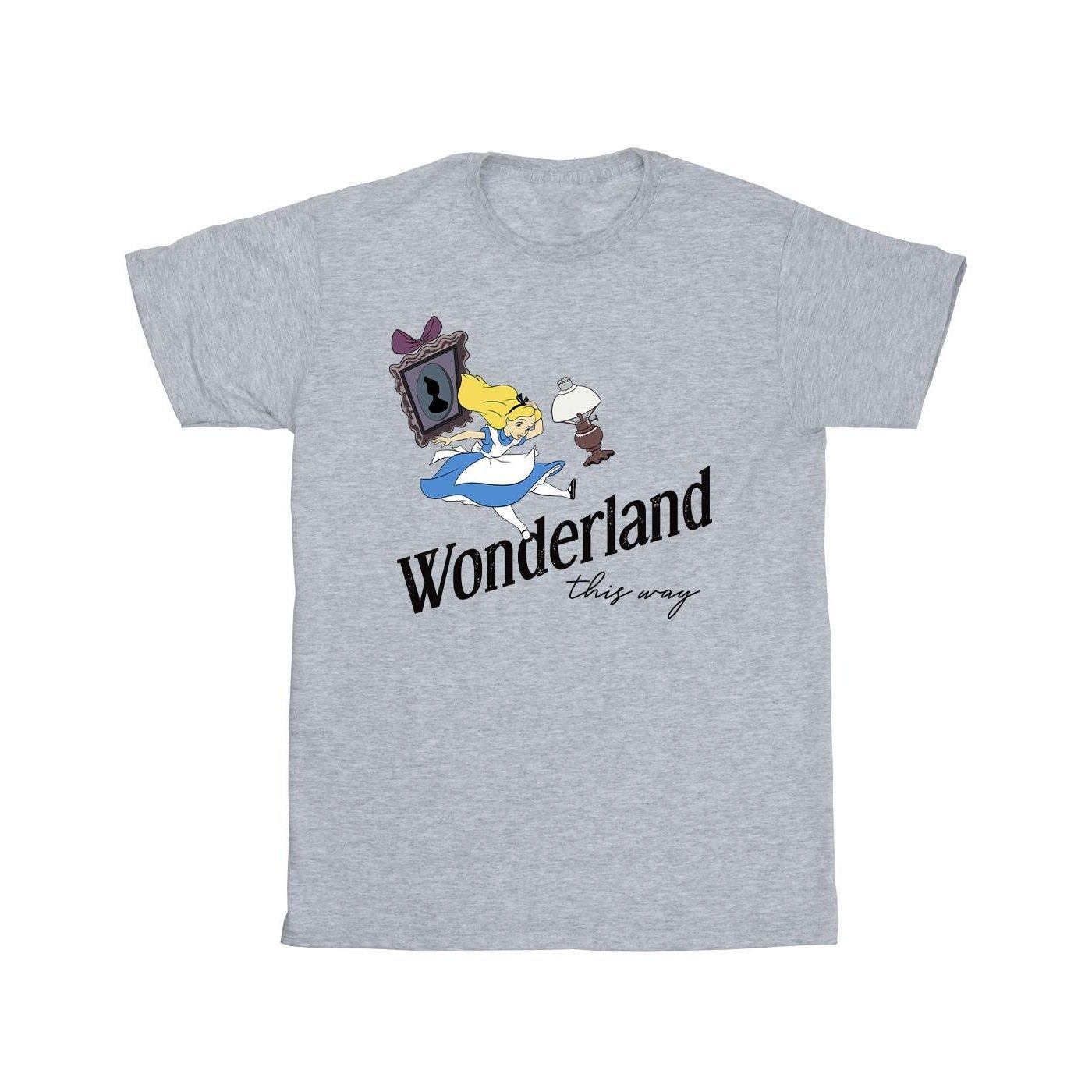 Alice In Wonderland This Way Tshirt Herren Grau S von Disney