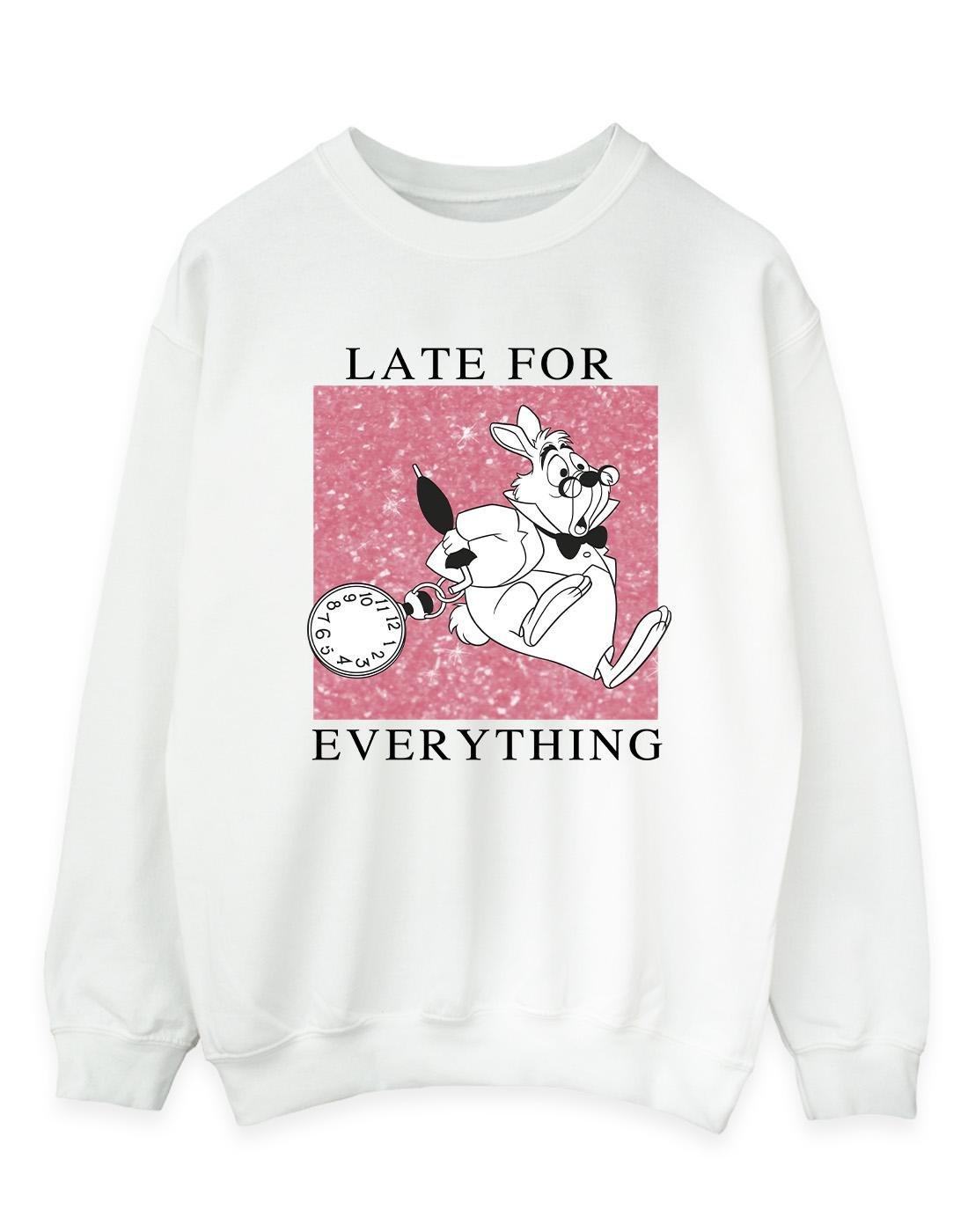 Alice In Wonderland White Rabbit Sweatshirt Damen Weiss XL von Disney