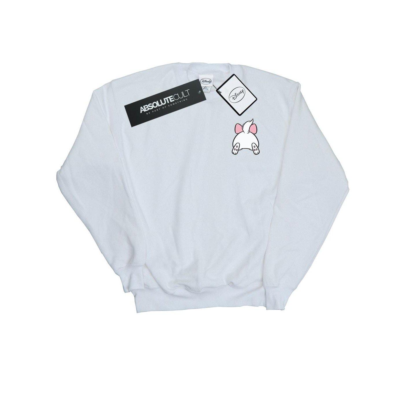 Aristocats Marie Backside Breast Print Sweatshirt Unisex Weiss 116 von Disney