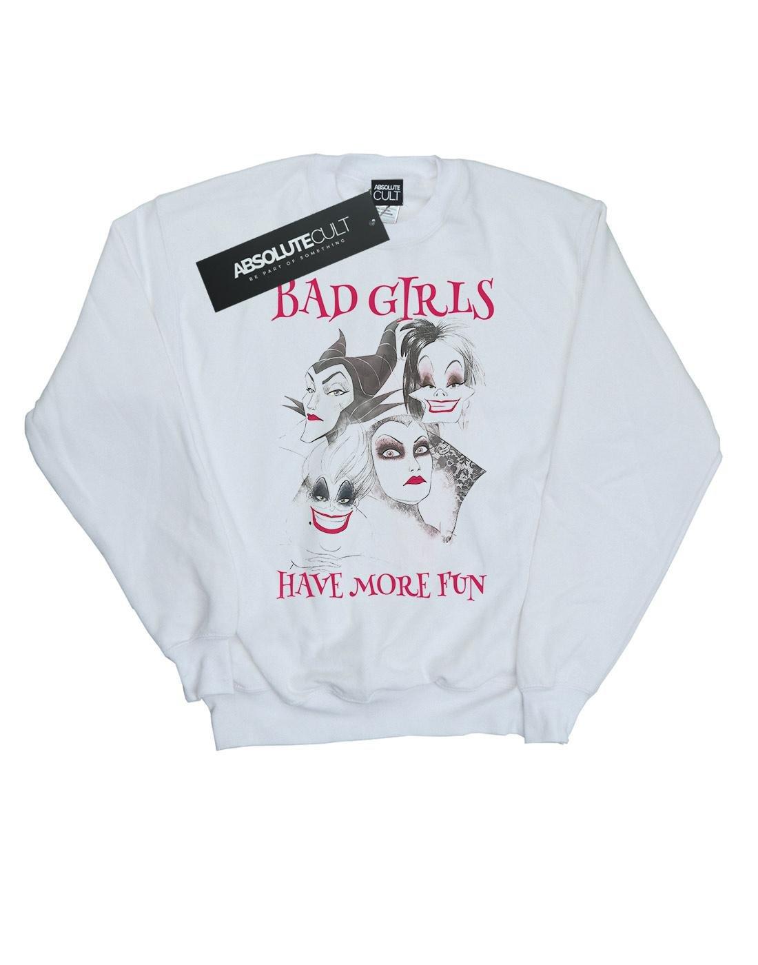 Bad Girls Have More Fun Sweatshirt Damen Weiss L von Disney