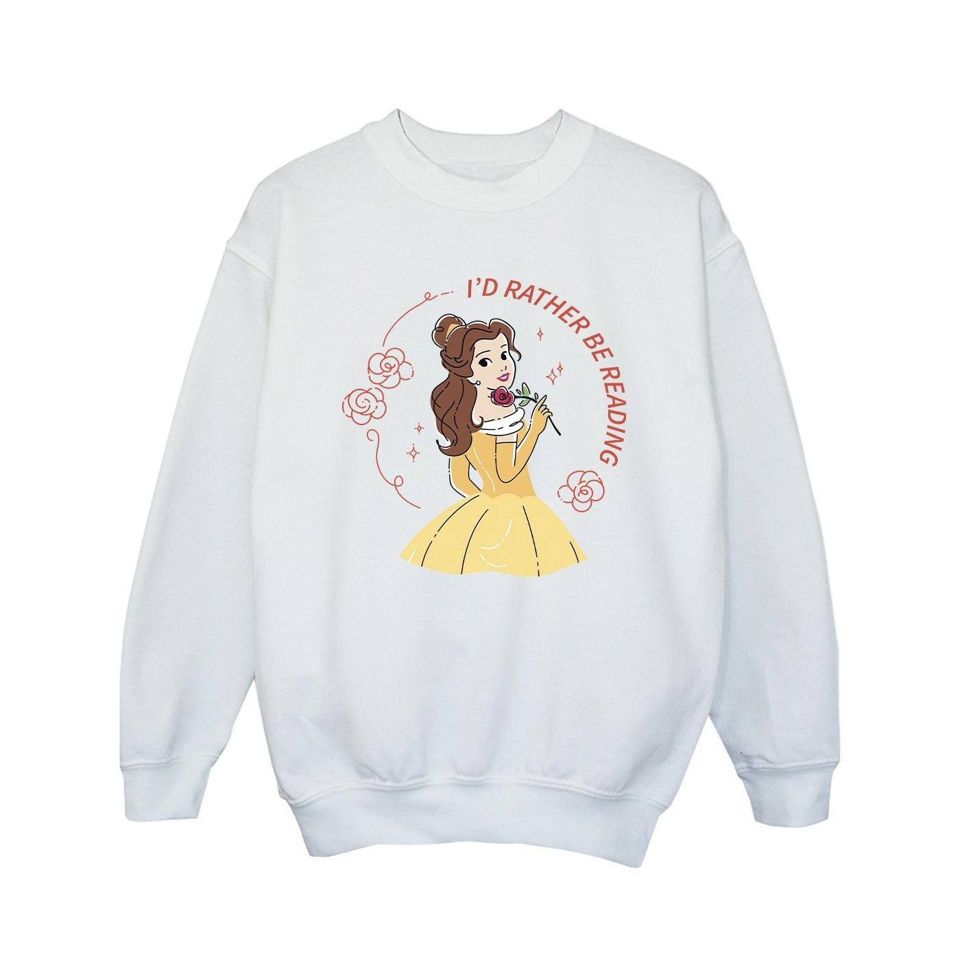 Beauty And The Beast I'd Rather Be Reading Sweatshirt Mädchen Weiss 104 von Disney