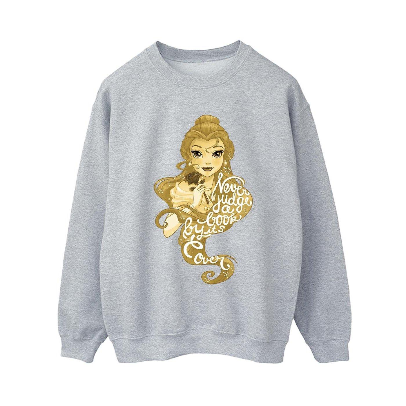 Beauty And The Beast Never Judge Sweatshirt Damen Grau S von Disney