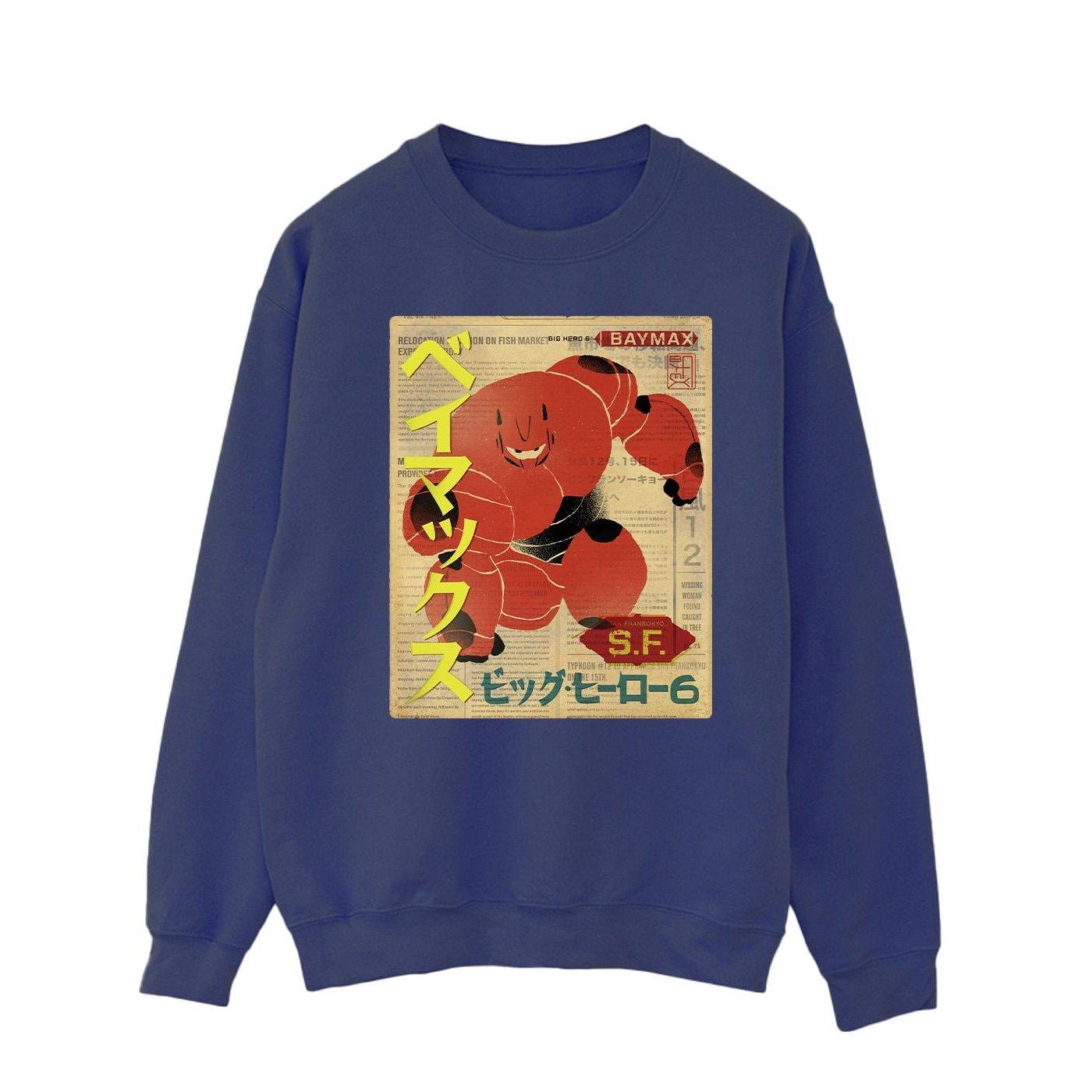 Big Hero 6 Baymax Baymax Newspaper Sweatshirt Herren Marine S von Disney