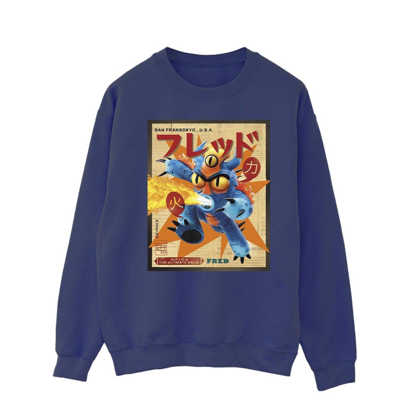 Big Hero 6 Baymax Fred Newspaper Sweatshirt Herren Marine 5XL von Disney
