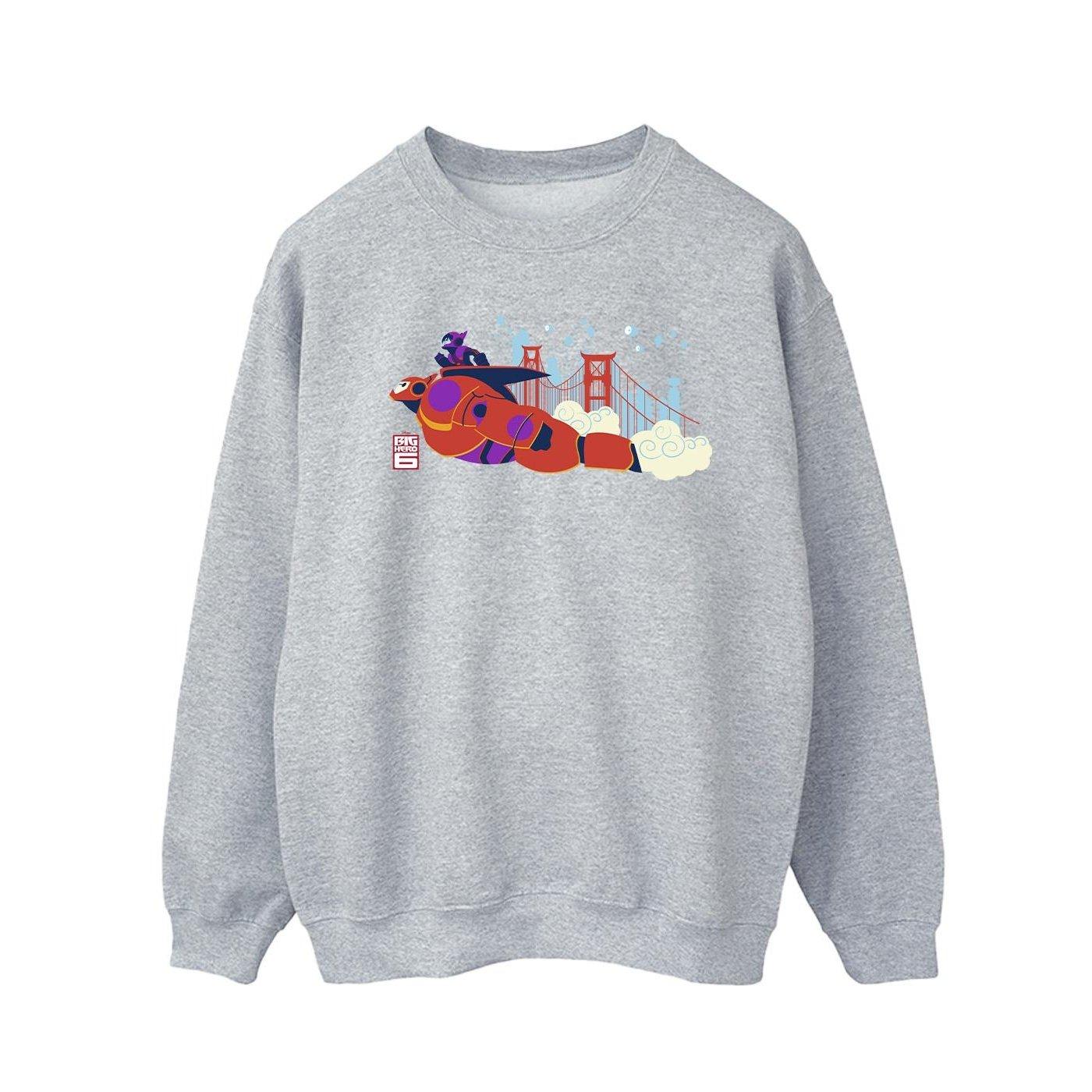 Big Hero 6 Baymax Hiro Bridge Sweatshirt Herren Grau 5XL von Disney