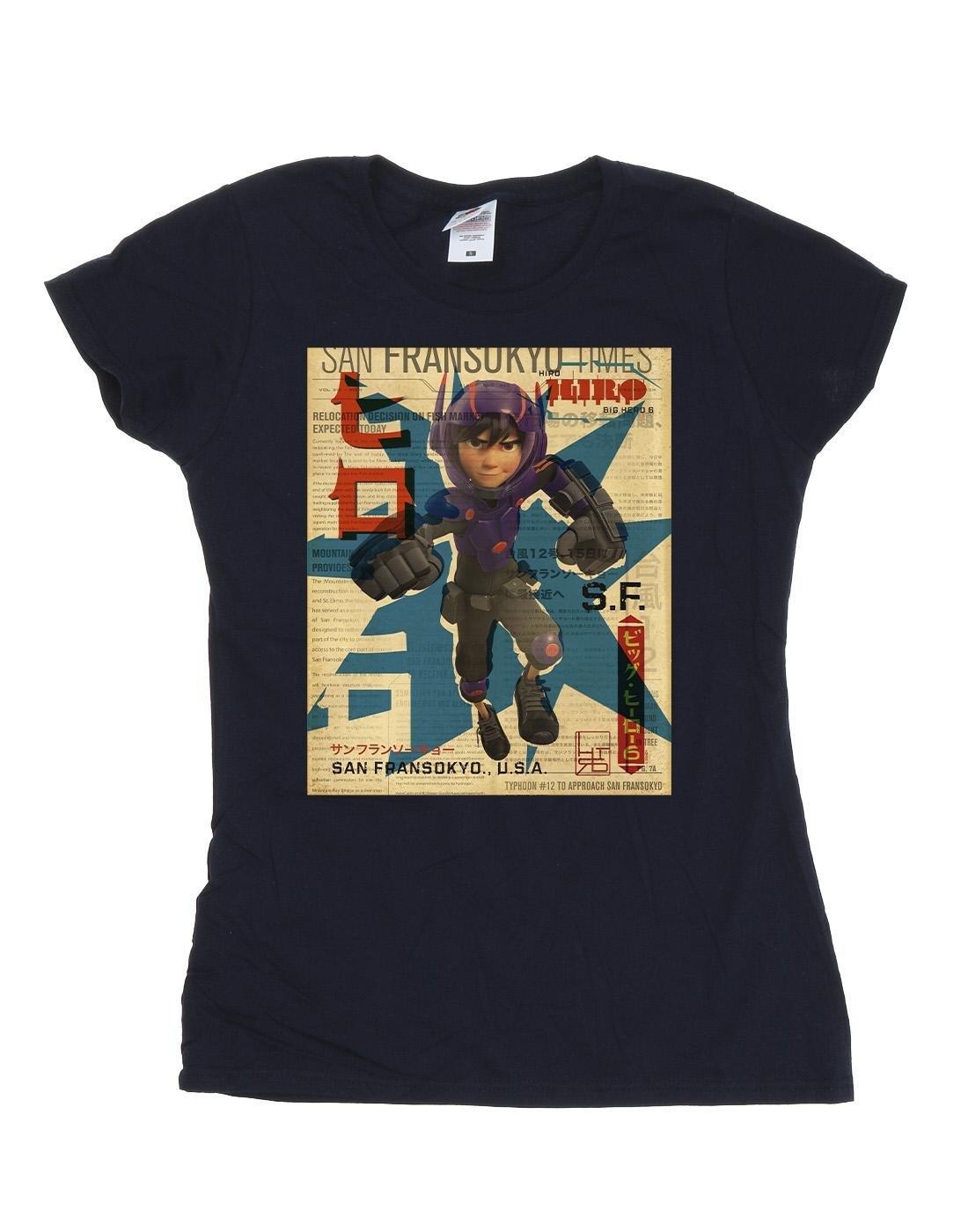 Big Hero 6 Baymax Hiro Newspaper Tshirt Damen Marine M von Disney