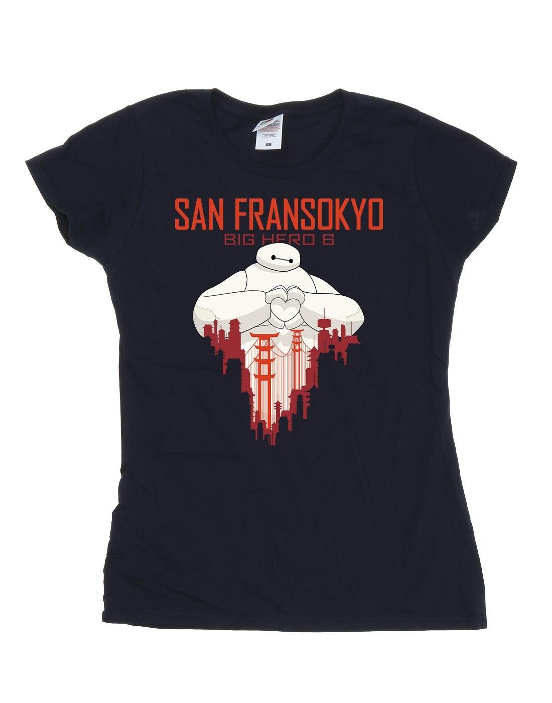 Big Hero 6 Baymax San Fransokyo Heart Tshirt Damen Marine L von Disney