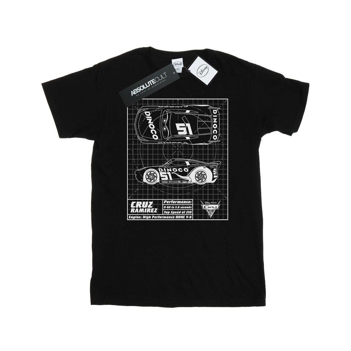 Cars Cruz Ramirez Blueprint Tshirt Herren Schwarz S von Disney