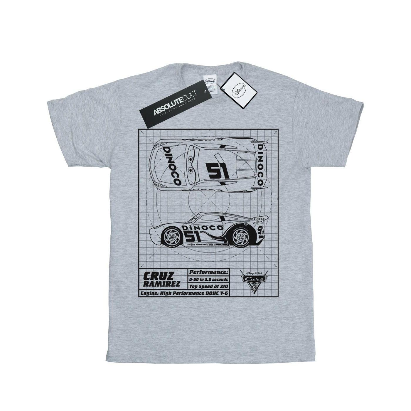 Cars Cruz Ramirez Blueprint Tshirt Mädchen Grau 116 von Disney