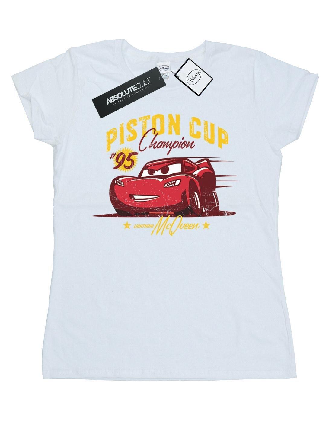 Cars Piston Cup Champion Tshirt Damen Weiss S von Disney