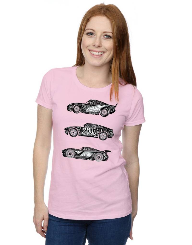 Cars Text Racers Tshirt Damen Pink XL von Disney