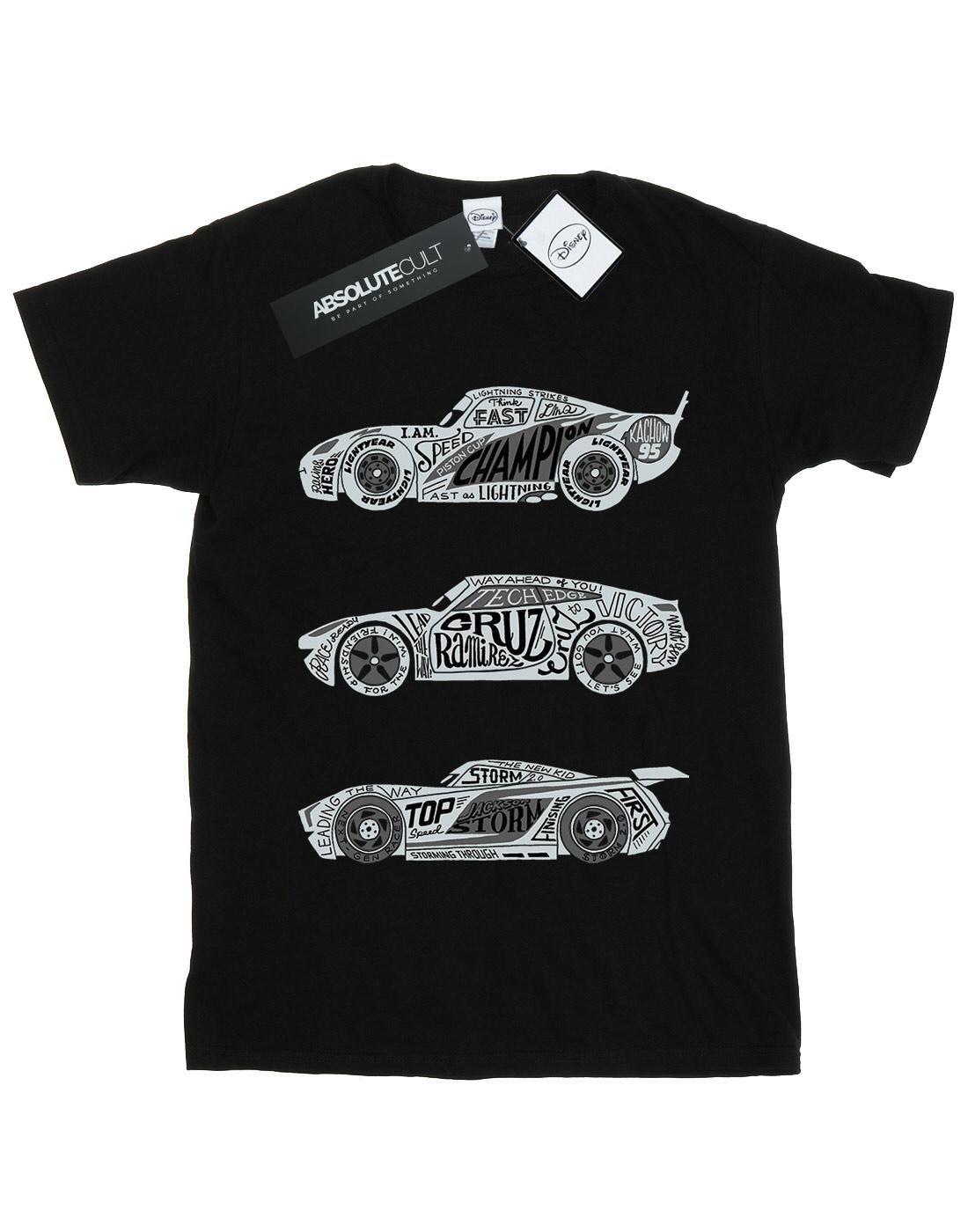 Cars Text Racers Tshirt Damen Schwarz XXL von Disney