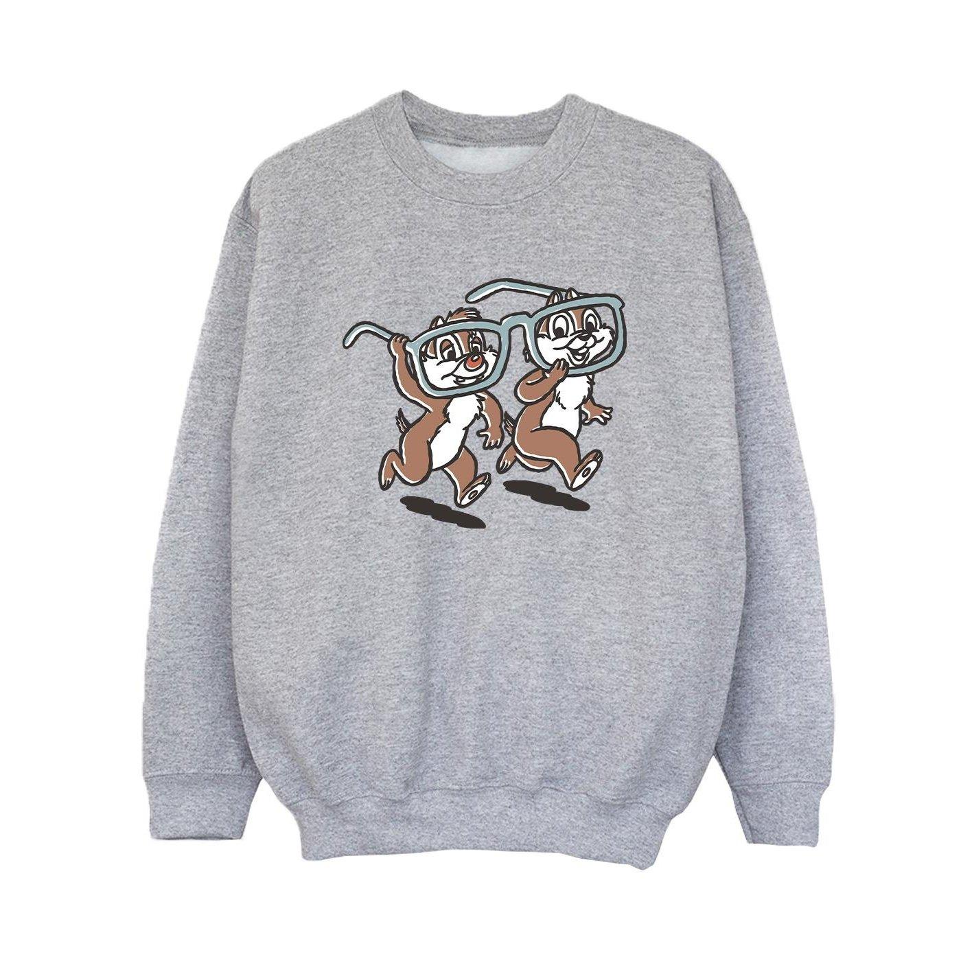 Chip 'n Dale Glasses Sweatshirt Unisex Grau 128 von Disney