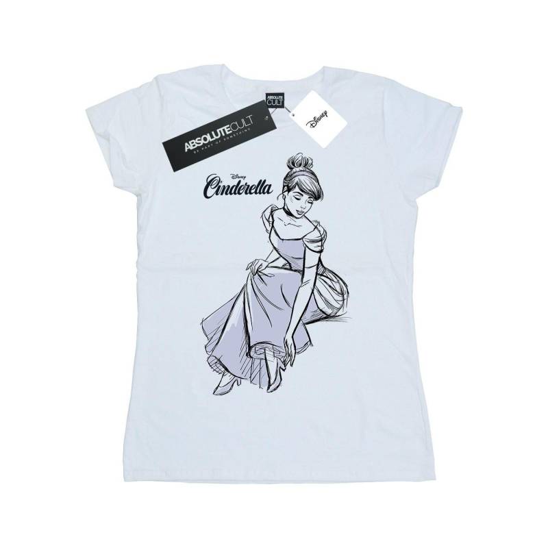 Cinderella Slipper Sketch Tshirt Damen Weiss XL von Disney