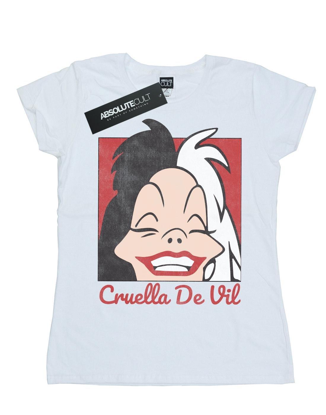 Cruella De Vil Cropped Head Tshirt Damen Weiss L von Disney