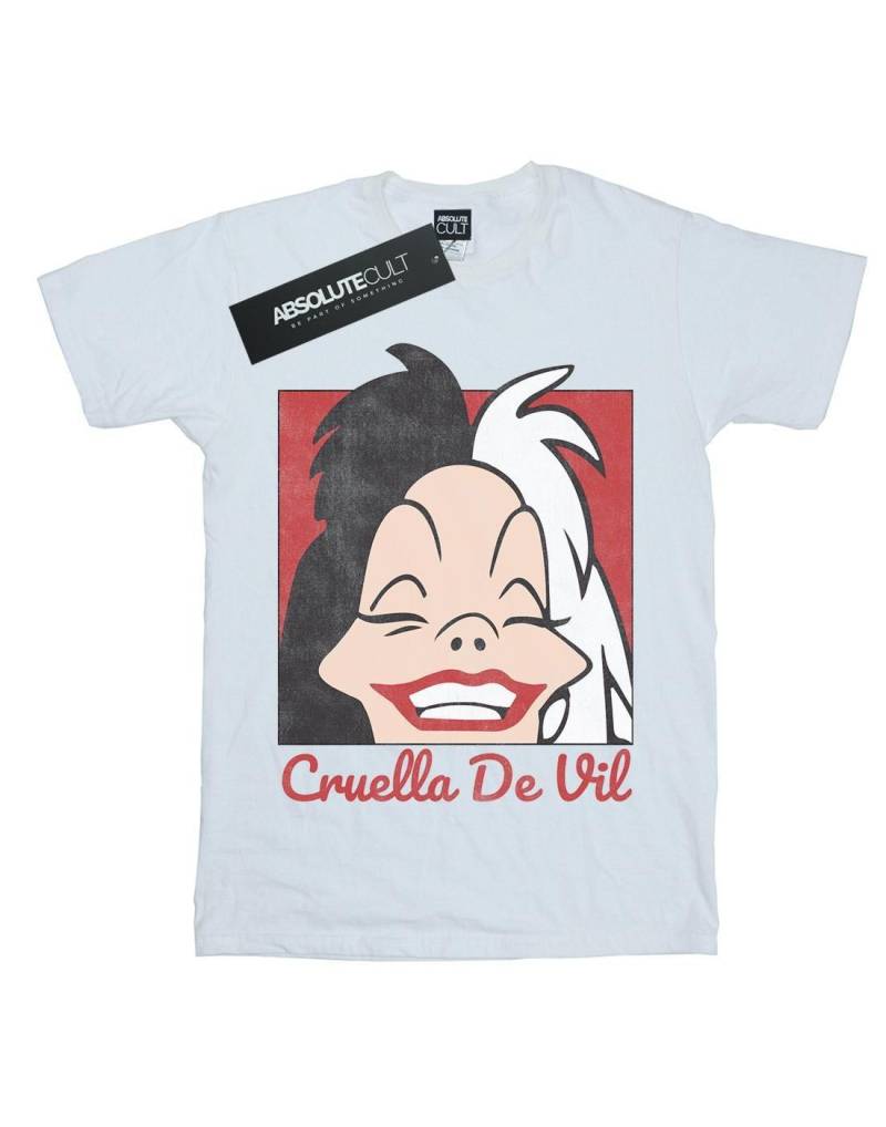 Cruella De Vil Cropped Head Tshirt Damen Weiss S von Disney