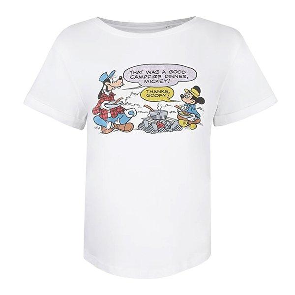 Campfire Mickey Tshirt Damen Weiss Bedruckt XXL von Disney