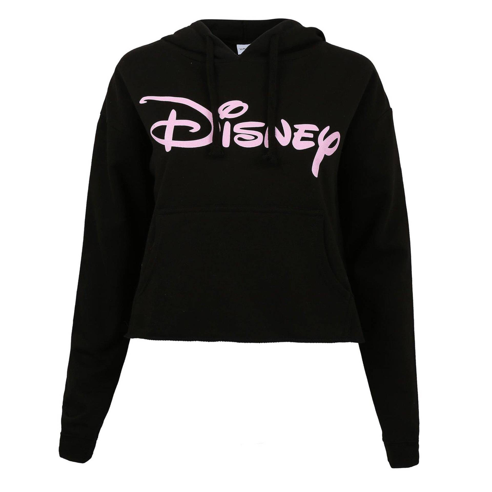 Kurzes Hoodie Logo Damen Schwarz S von Disney