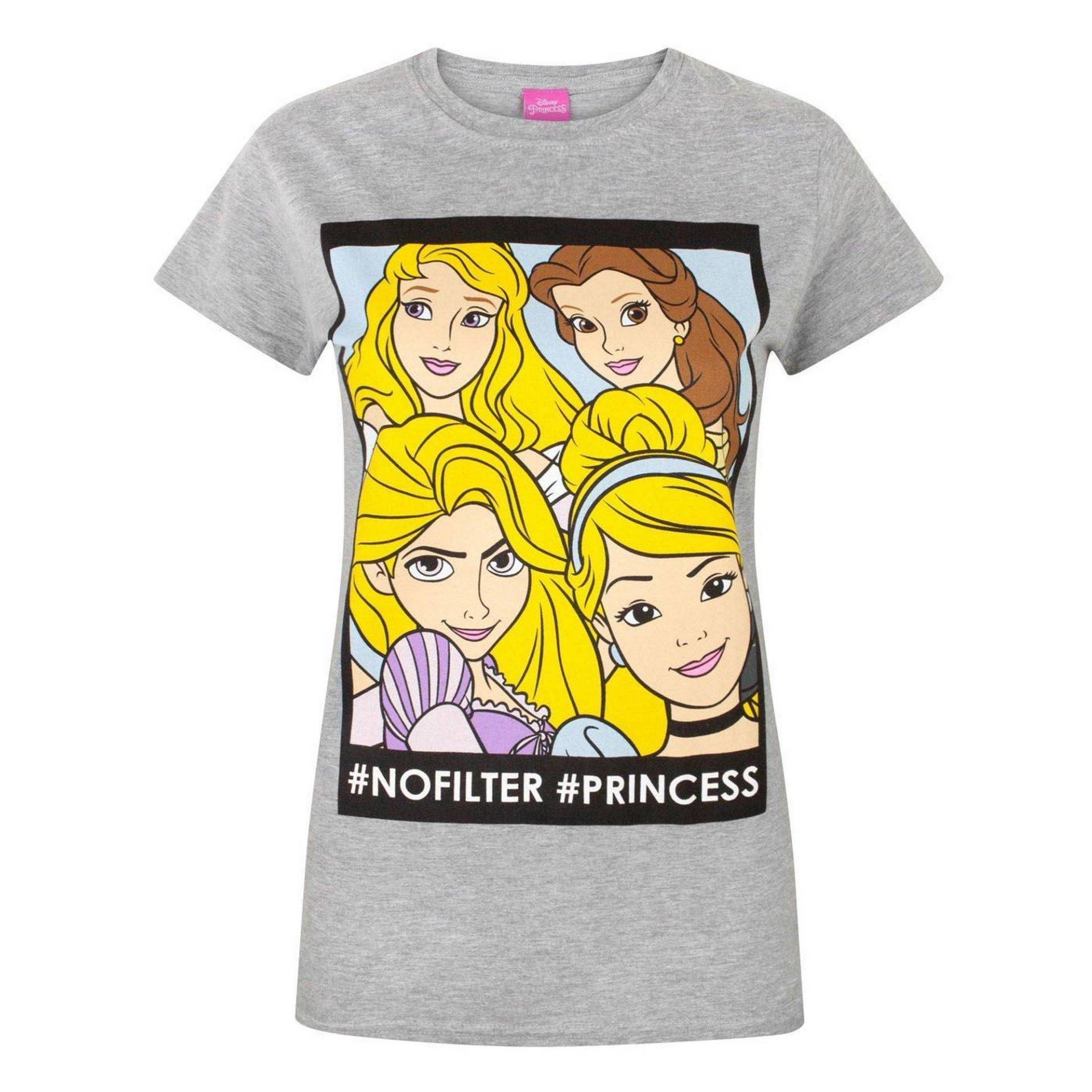 Princess No Filter Tshirt Damen Grau M von Disney