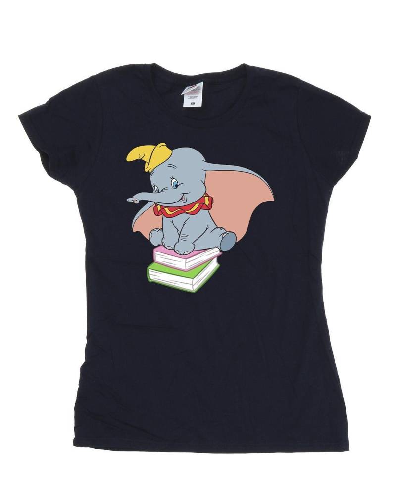 Dumbo Sitting On Books Tshirt Damen Marine L von Disney