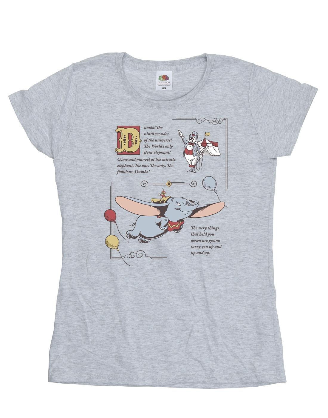 Dumbo Story Book Page Tshirt Damen Grau XL von Disney