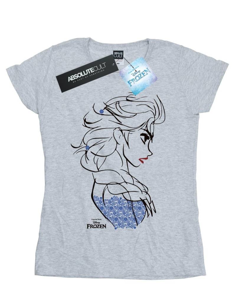 Frozen Elsa Sketch Tshirt Damen Grau M von Disney