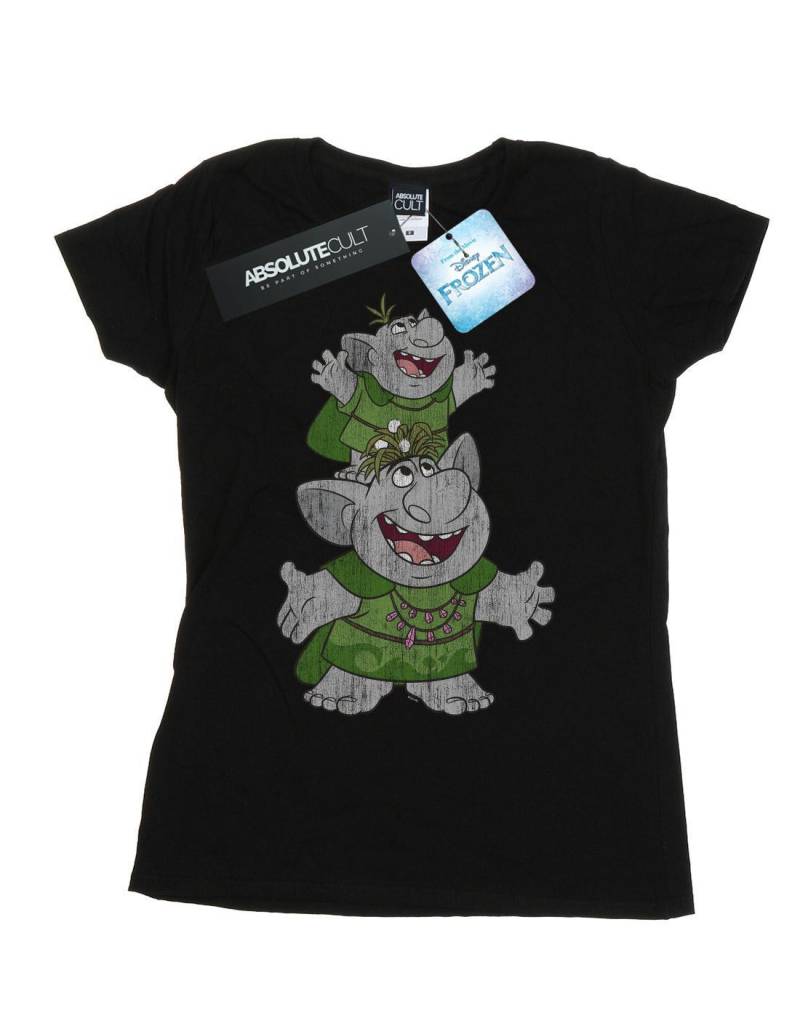 Frozen Handstacking Trolls Tshirt Damen Schwarz XXL von Disney