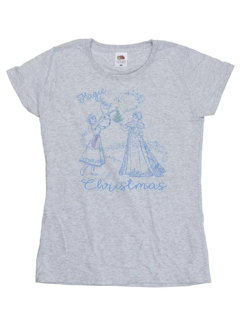 Frozen Magic Christmas Tshirt Damen Grau XL von Disney