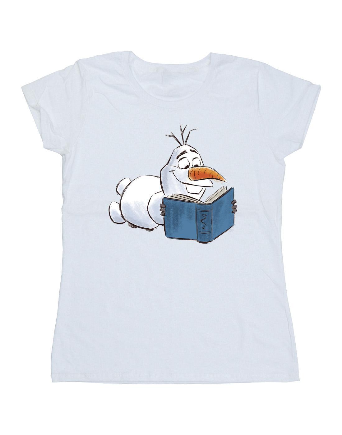 Frozen Olaf Reading Tshirt Damen Weiss S von Disney