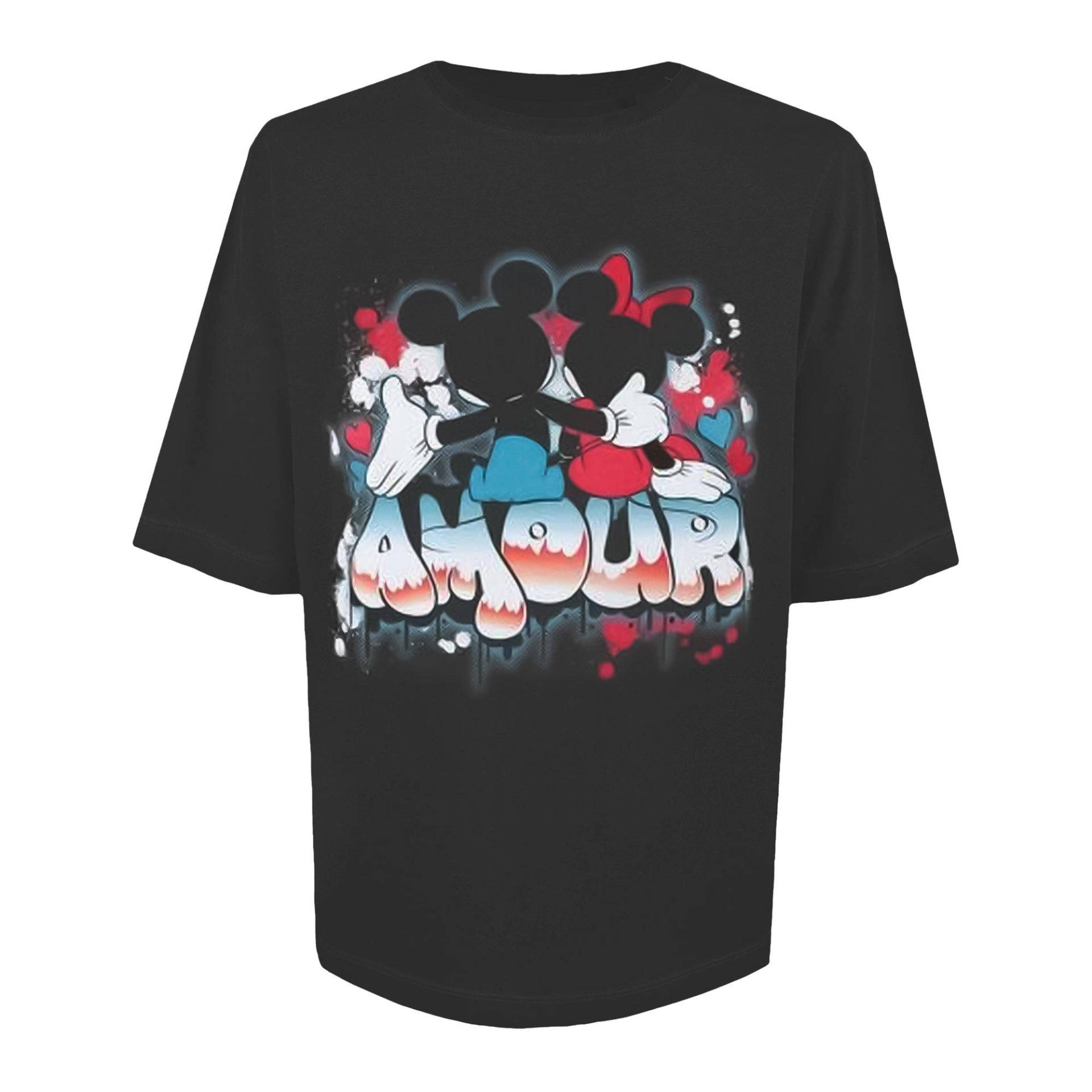 Graff Amour Kurzes Tshirt Damen Charcoal Black S von Disney