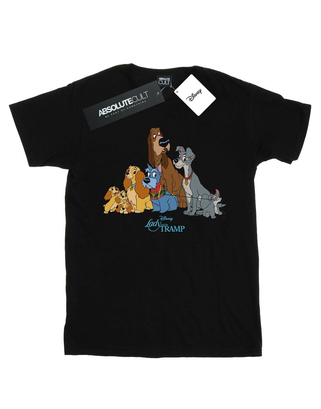 Lady And The Tramp Classic Group Tshirt Damen Schwarz 3XL von Disney