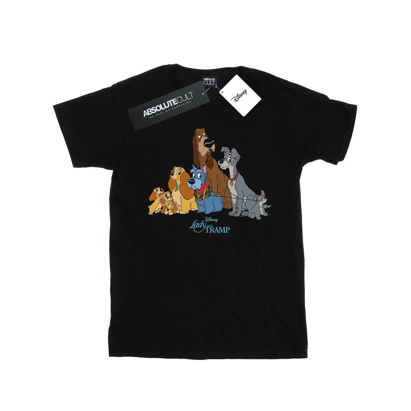 Lady And The Tramp Classic Group Tshirt Unisex Schwarz 104 von Disney