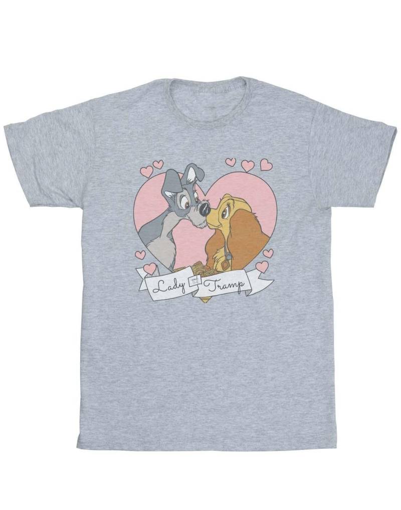 Lady And The Tramp Love Tshirt Damen Grau M von Disney